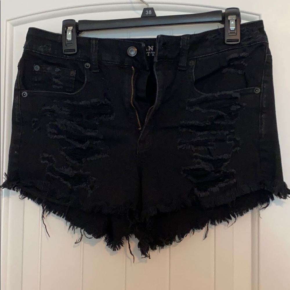 American Eagle Black High Waist Jean Shorts